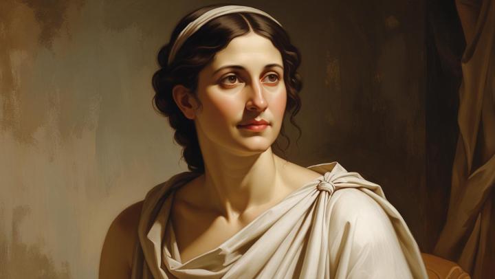 A picture of an ancient Greet woman philosopher which represents the purpose of the name of the site, the silent women philosophers